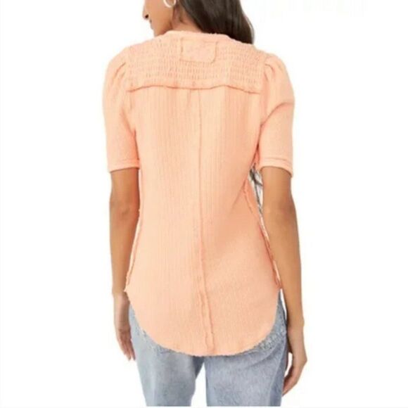 Free People Care Red Delicious T-Shirt in Sunset Drive - Picture 2 of 5